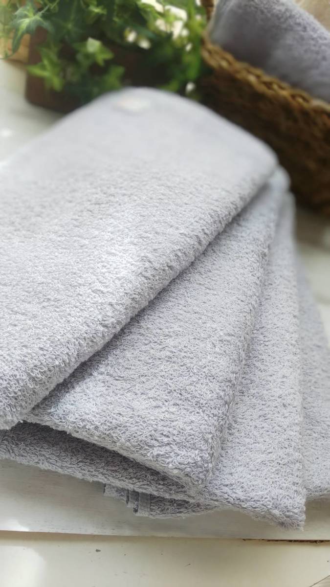 [ new goods Izumi . towel ] length 105. long type face towel 4 pieces set gray [ superior . aqueous durability eminent gently soft feeling of quality ]