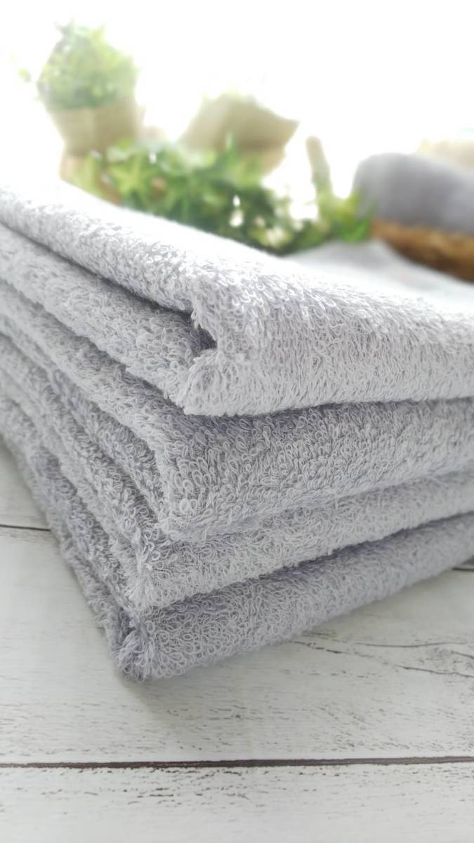 [ new goods Izumi . towel ] length 105. long type face towel 4 pieces set gray [ superior . aqueous durability eminent gently soft feeling of quality ]
