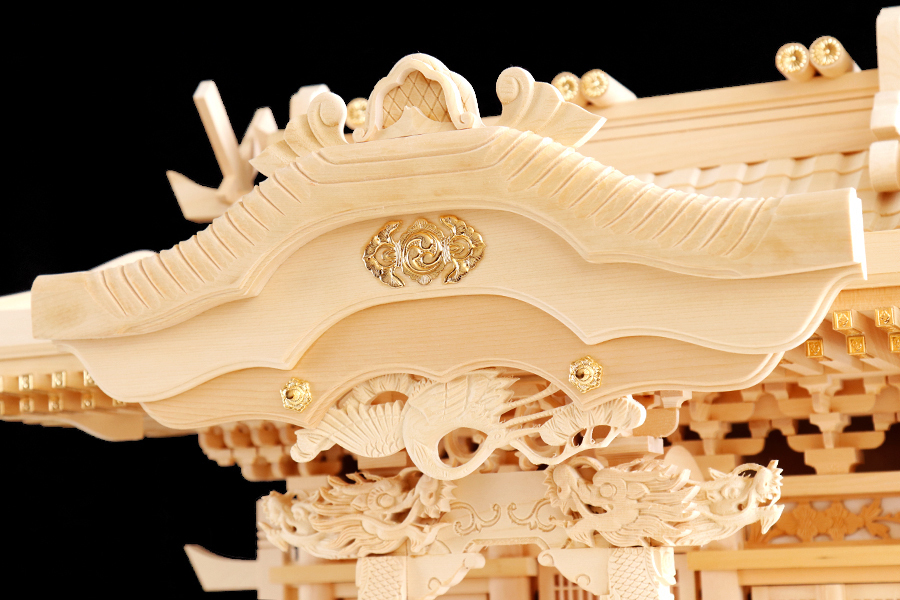 訳あり 送料込価格 龍神の御社 三社 入母屋 神棚 単品 美しく、壮大に祀る 彫刻と真鍮金具のモダン神棚 R0219-08_こちらは通常商品画像となります