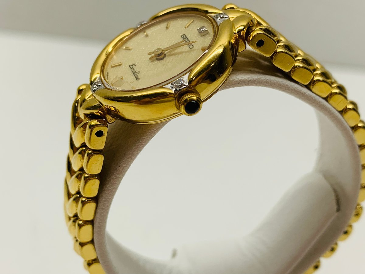 可動品】SEIKO Exceline セイコー エクセリーヌ 4Pダイヤモンド 可動品】SEIKO Exceline セイコー エクセリーヌ 4Pダイヤモンド