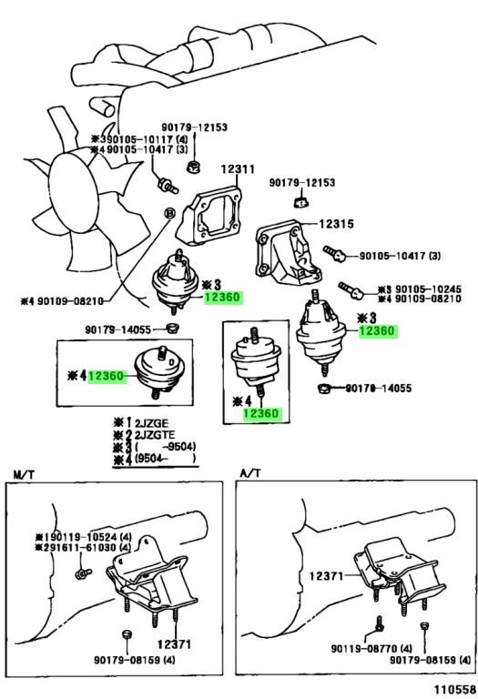 [ genuine products / new goods / stock light rare ]80 Supra engine mount insulator front 2 piece set JZA80