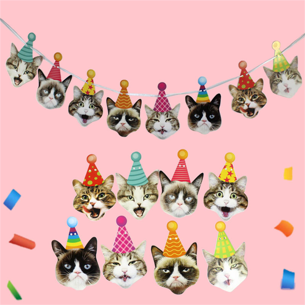 猫用のお誕生日ガーランド 誕生日 猫 ネコ バースデー 猫用 かわいい おしゃれ ペット ネコちゃん用 記念日 誕生日 紐付き 送料無料_画像4