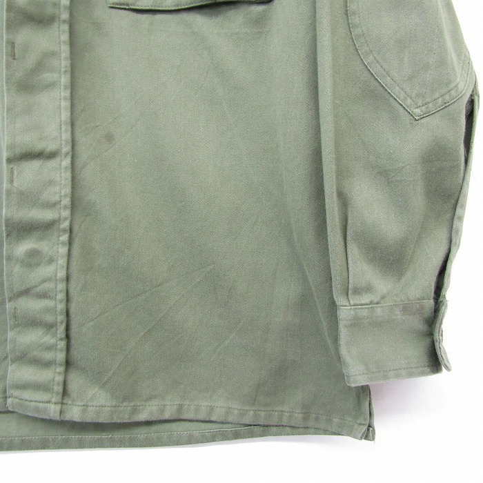 スペイン軍実物 サイズ XL~ ARMY コンバット フィールド シャツ ジャケット 長袖 オリーブ 古着 ビンテージ ミリタリー 2S0605_画像6