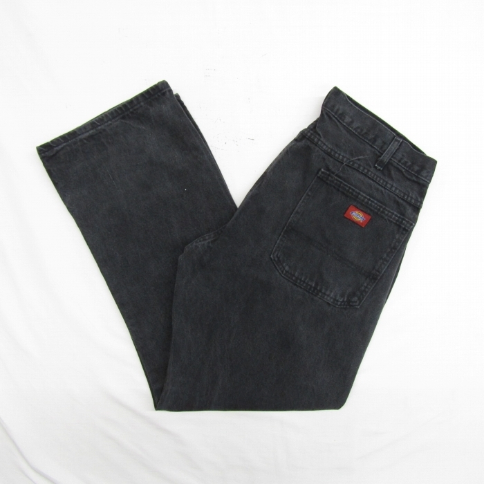 サイズ W36 L32 Dickies ワーク ペインター デニム パンツ ジーンズ ルーズフィット 後染め ブラック メキシコ製 古着 ビンテージ 2S2757_画像1