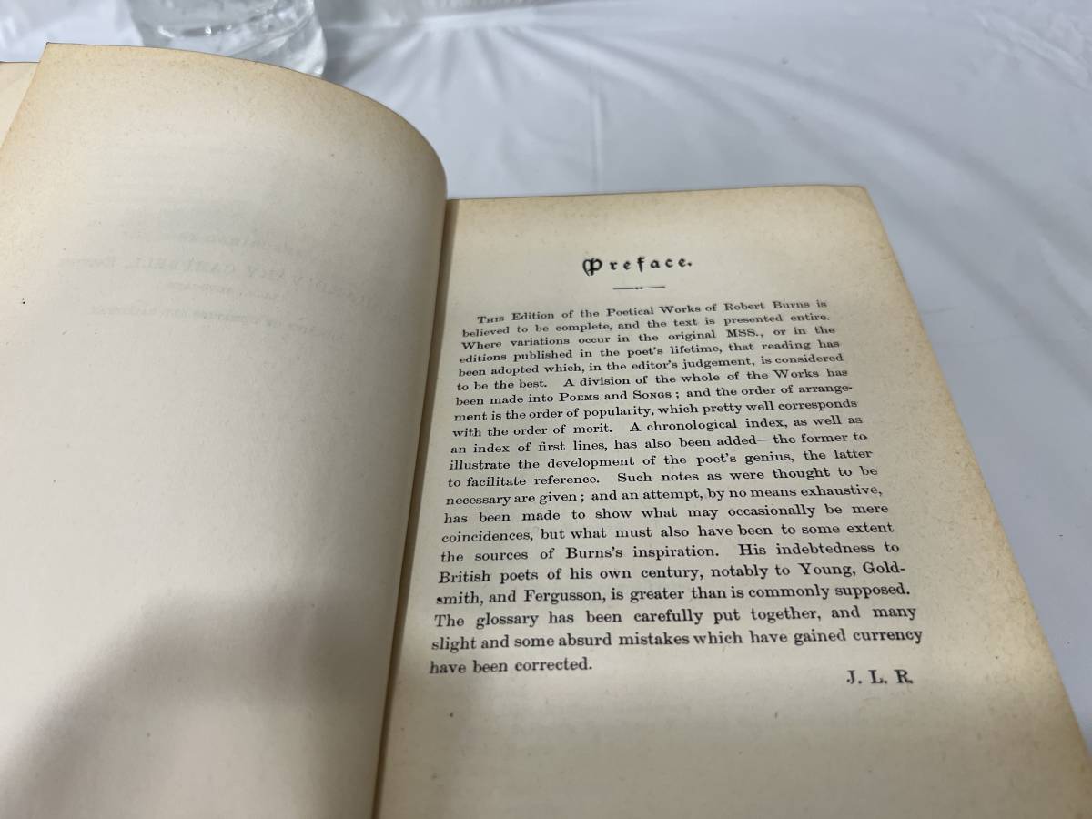 ロバート・バーンズ The Poetical Works of Robert Burns: With Notes, Glossary 1950 オックスフォード 小説 洋書 古書 ビンテージ_画像6