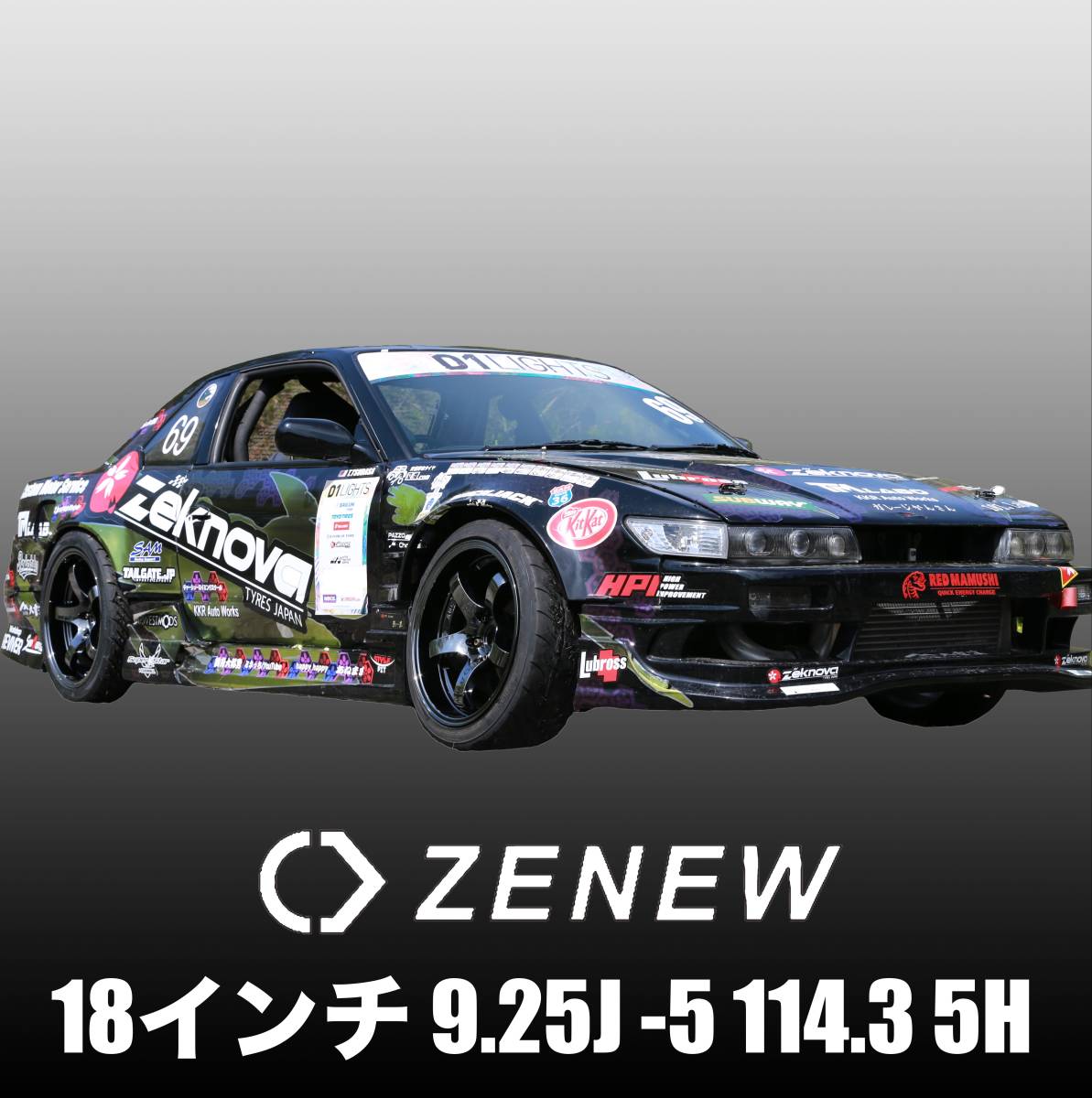 【ZENEW】18インチ 9.75J -5 114.3 5H SBK 1本 Made in Japan ENKEI製 エンケイ 新作ホイール 新品ホイール_画像1
