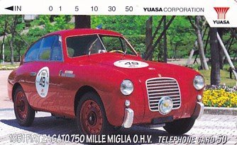 ●1951 FIAT ZAGATO 750 YUASAテレカ_画像1