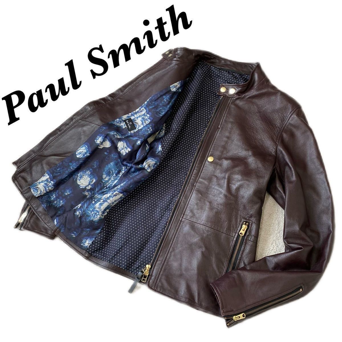 Paul Smith ポールスミス ラムレザージャケット シングル ライダース