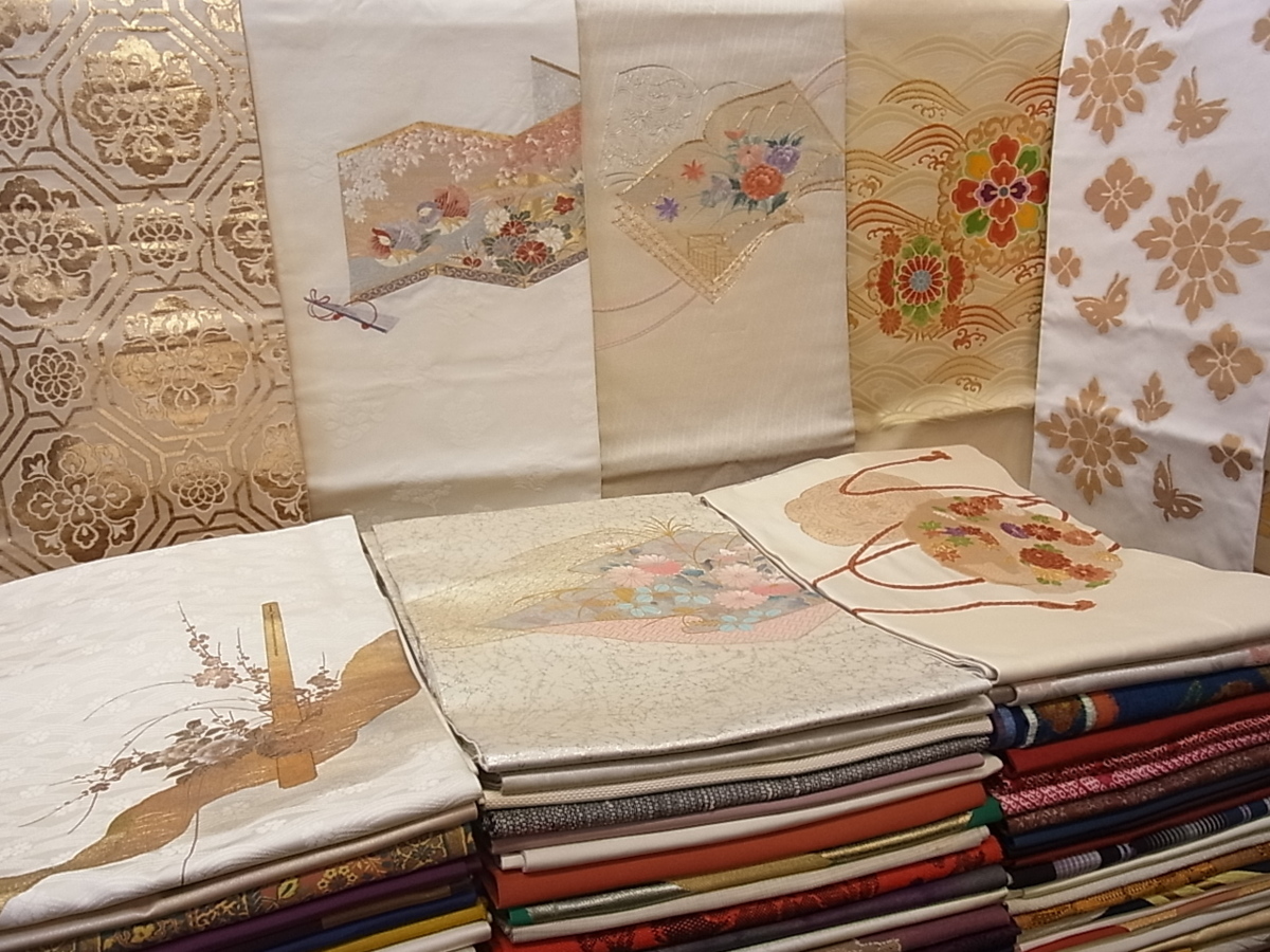 花美人□名古屋帯 まとめて 100点 鴛鴦 花柄 駒刺繍 金銀彩 着用可能