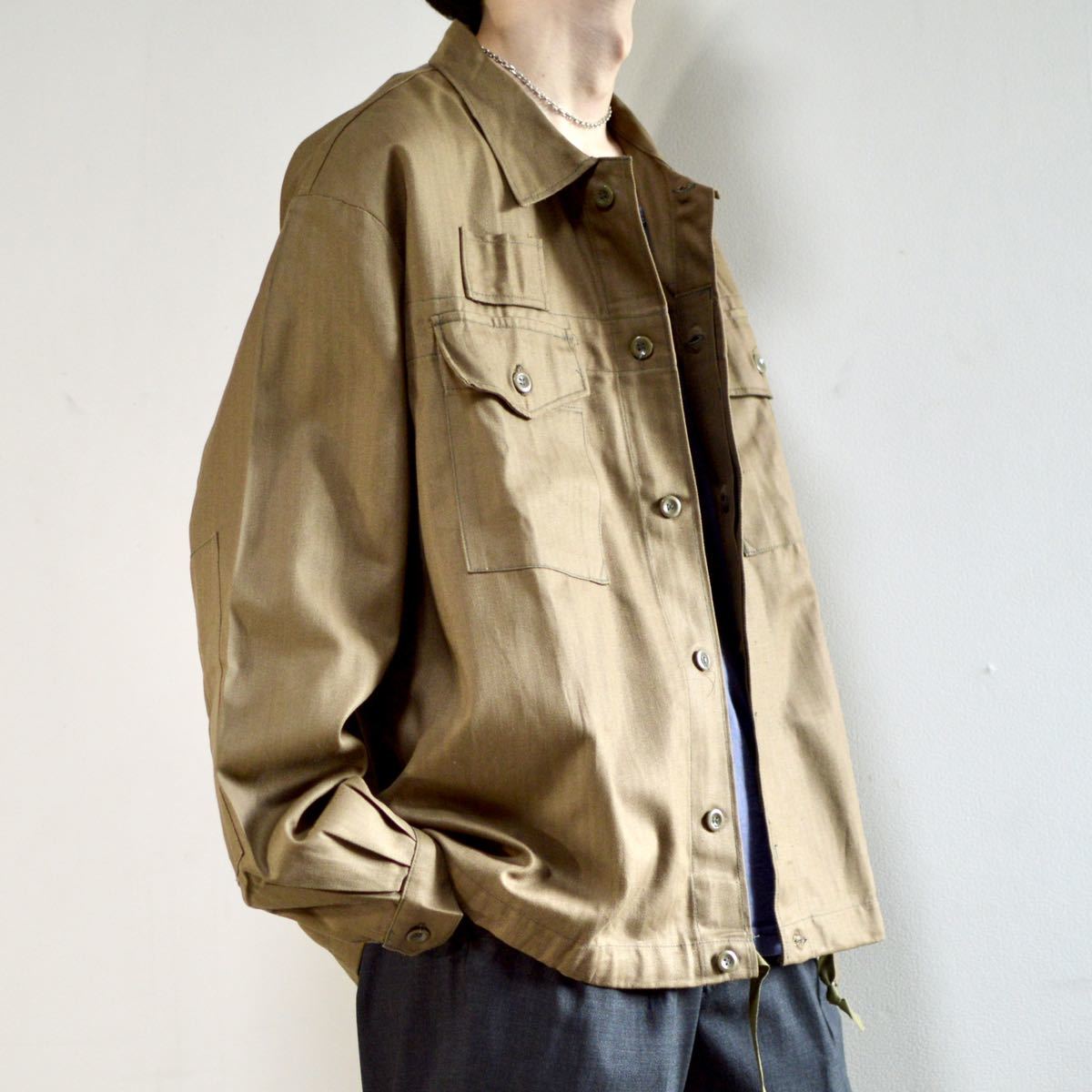 古着 オーバーサイズ チェコ軍 デッドストック フライフロント ワーク