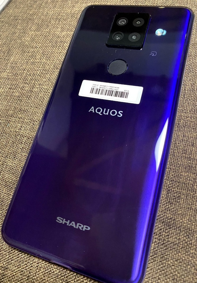 AQUOS sense4 plus SH-M16 simフリー パープル 美品 店長特典付き AQUOS sense4 plus SH-M16 simフリー パープル 美品 スマートフォン本体