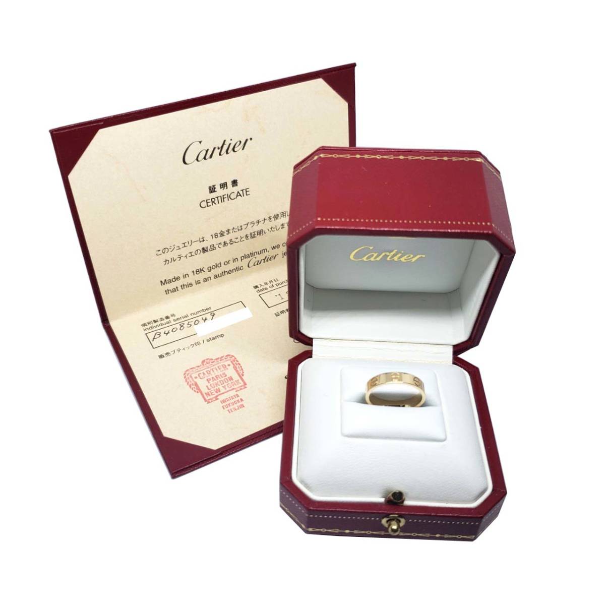 大人気　カルティエ　Cartier　ミニラブリング　K18YG　イエローゴールド　9号　保証書　指輪　金　＃49