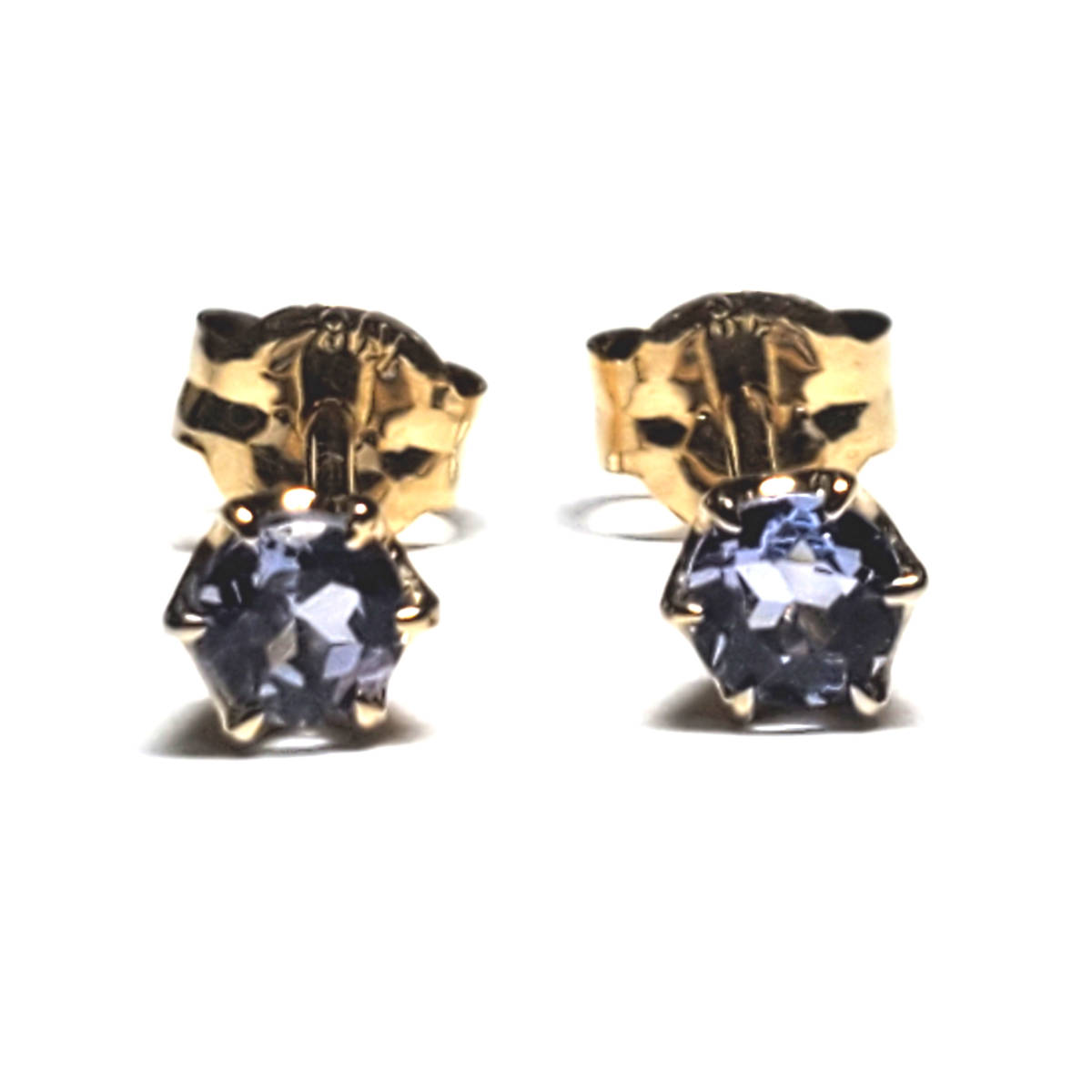 yondosi-4*C K18YG tanzanite ring earrings set 1 bead 