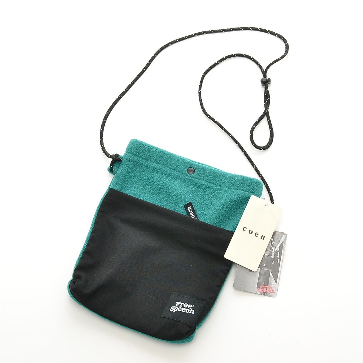 ^394009 unused goods coenko-ensakoshu pochette Mini shoulder bag Free Speech fleece green 