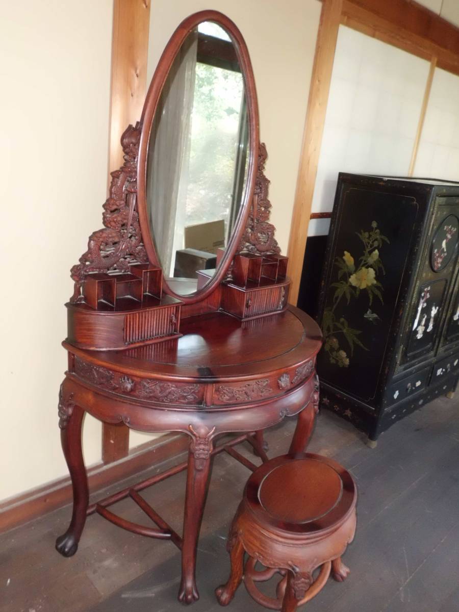 * China furniture dresser & chair China fine art karaki antique furniture super rare goods [ direct pickup moreover, successful bidder. trader arrangement limitation ]*