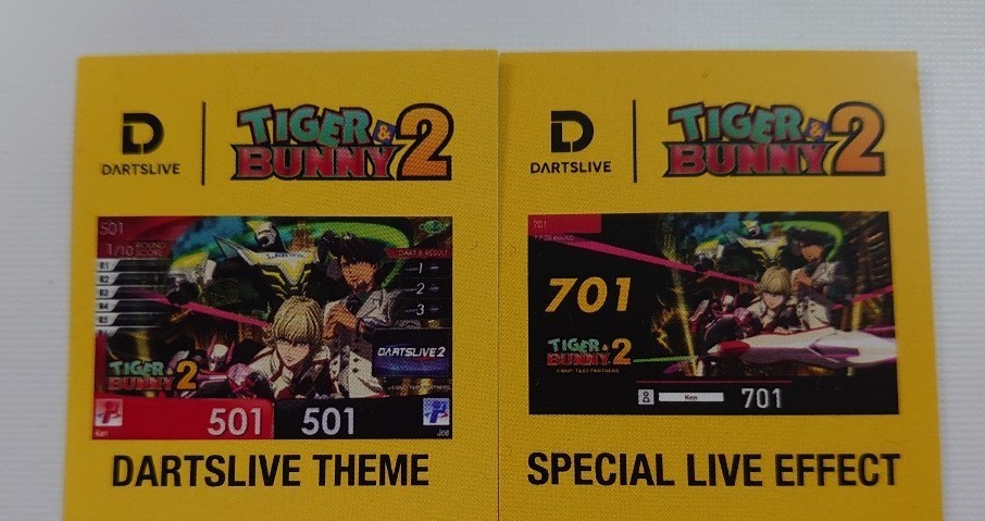 DARTSLIVE TIGER & BUNNY 2 コラボ ダーツライブテーマ スペシャルライブエフェクト シリアルコード