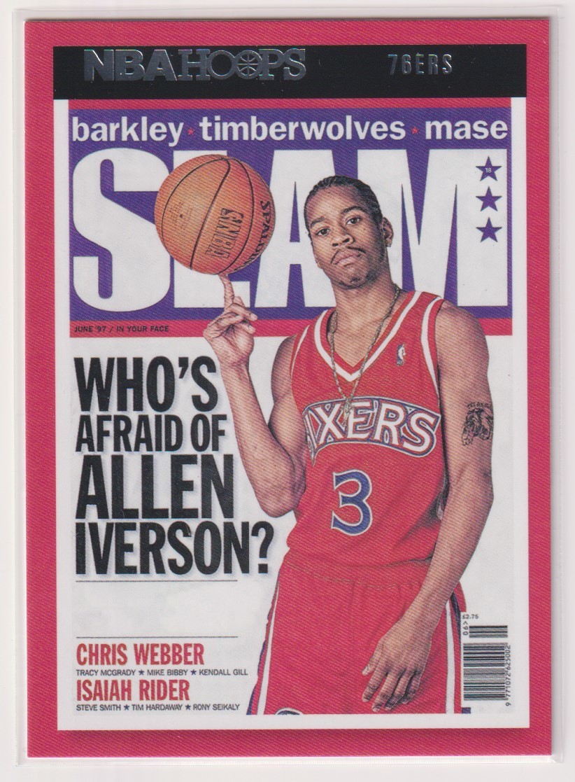 NBA ALLEN IVERSON 2021-22 PANINI HOOPS BASKETBALL No. SLAM #18 76ERS アレン・アイバーソン バスケットボール_画像1