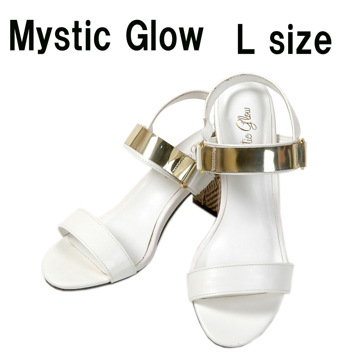 275-443◆mystic glow/ミステック グロウ レディース サンダル ホワイト L(23.5～24.0cm)_画像1