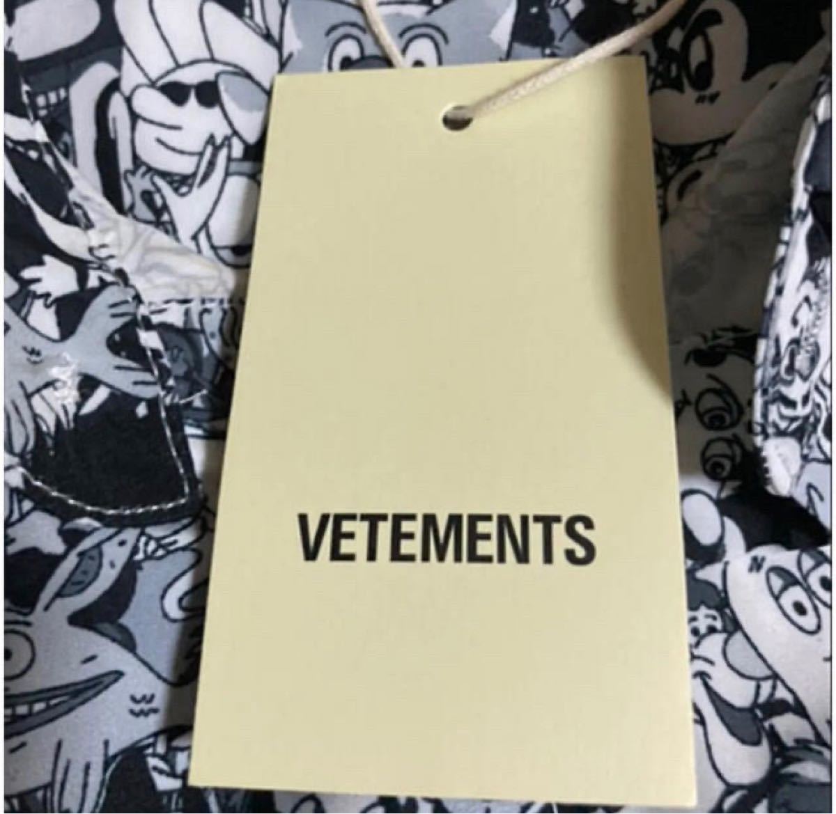  VETEMENTS シャツ キャラクター 総柄 オーバーサイズ