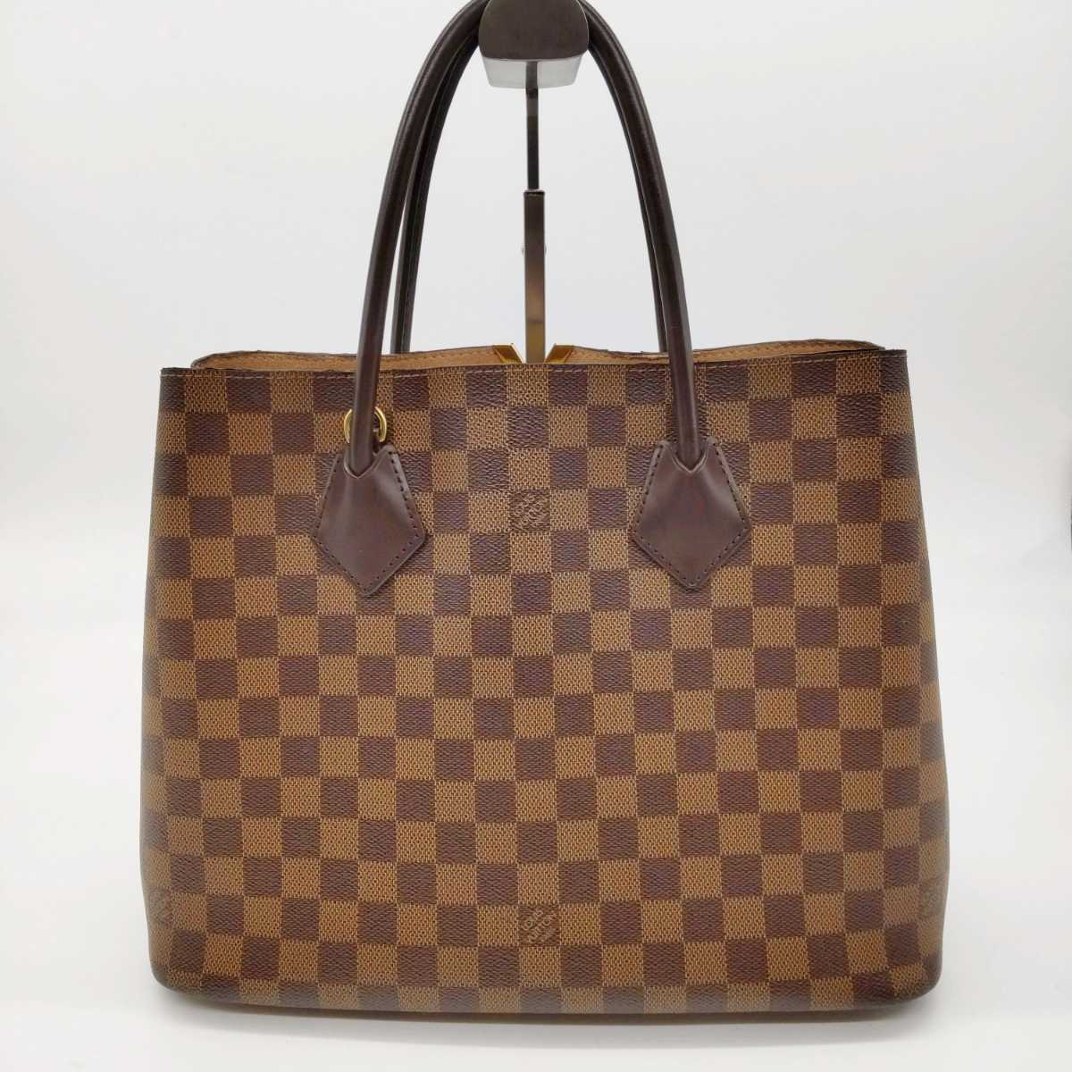 １円 美品 定価22万円 ルイヴィトン LOUIS VUITTON ケンジントン N41435 ダミエ ハンドバッグ エベヌ トート レディース 451_画像2