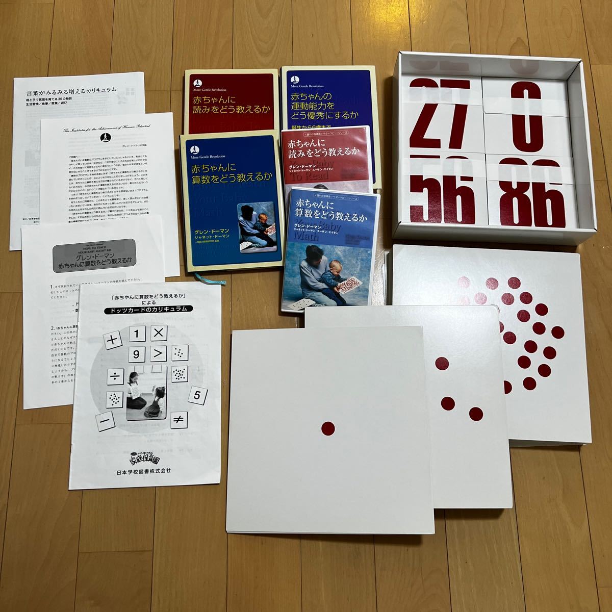 家庭保育園 ドーマン博士のドッツカード一式 本3冊 DVD2枚 他 家庭保育園 ドーマン博士のドッツカード一式 本3冊 DVD2枚 他