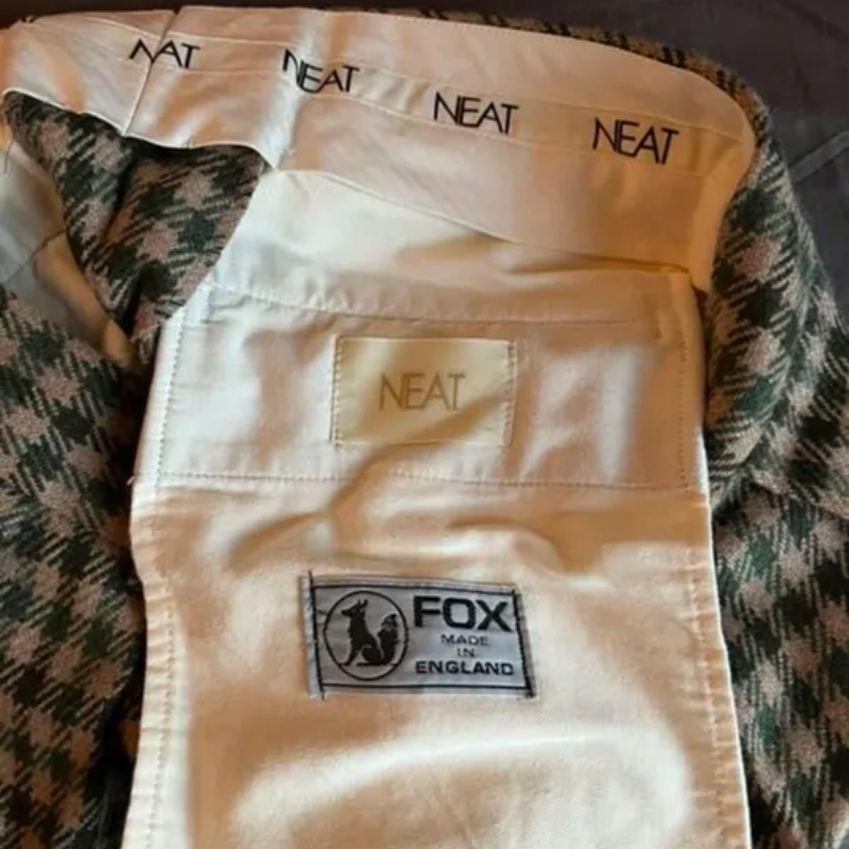 NEAT FOX BROTHERS 千鳥柄 スラックス ワイド 50|Yahoo!フリマ NEAT FOX BROTHERS 千鳥柄 スラックス ワイド 50|Yahoo!フリマ