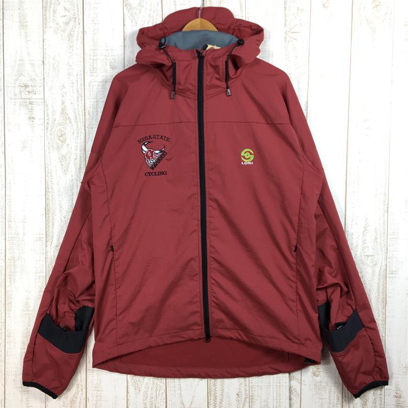 MENs L ロキ ソフトシェル ジャケット Softshell Jacket フーディ メーカー消滅 生産終了モデル LOKI レッド系