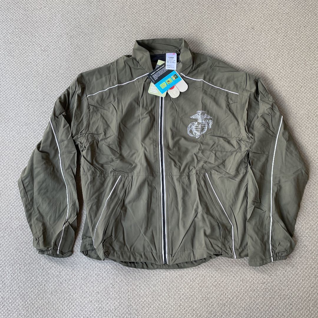 新品 USMC ニューバランス PTナイロンJKT L アメリカ製 デッドストック 純正直売 【入手困難】アディダス トラックジャケット アメリカ軍 ネイビー L ジャージ ジャージ