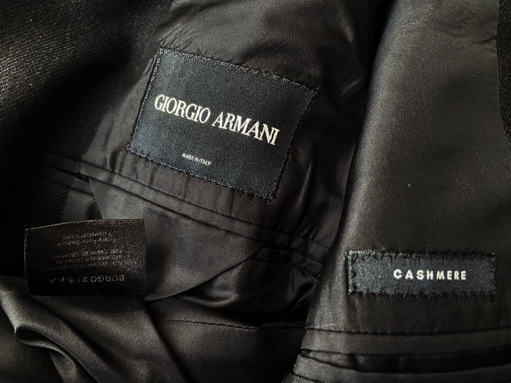 GIORGIO ARMANI size48 最高級カシミヤ100% ジャケット ブラック 黒