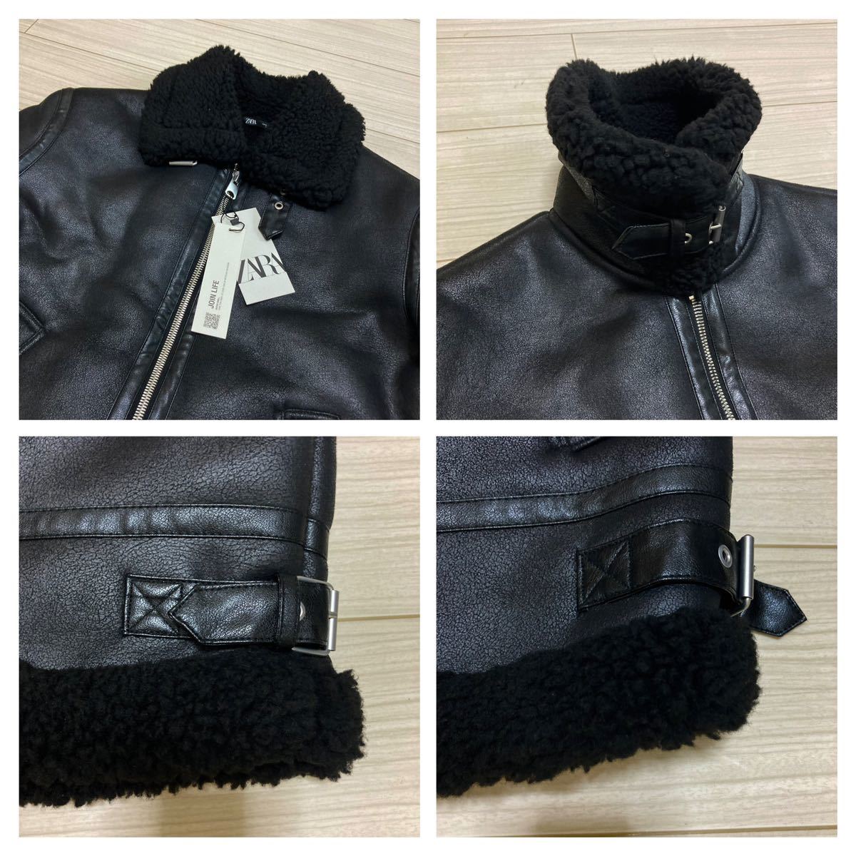 21aw 新品 ZARA ザラ エコ ムートン レザー B3 フライト 21aw 新品 ZARA ザラ エコ ムートン レザー B3 フライト