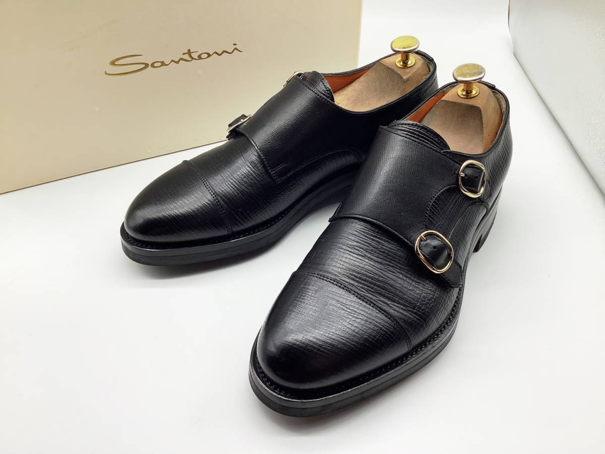 使用僅極美】Santoni サントーニ☆イタリア製 ダブルモンクドレス UK6