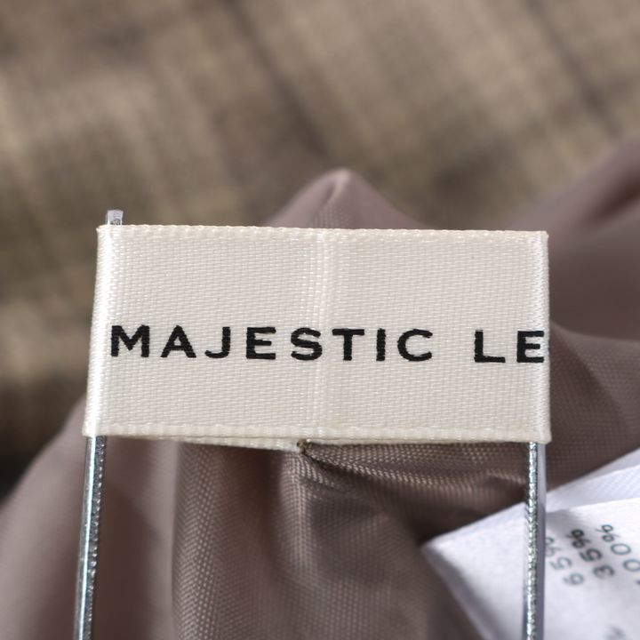 マジェスティックレゴン ノースリーブワンピース ジャンパースカート ミニ丈 レディース Frereサイズ ブラウン MAJESTIC LEGON_画像2