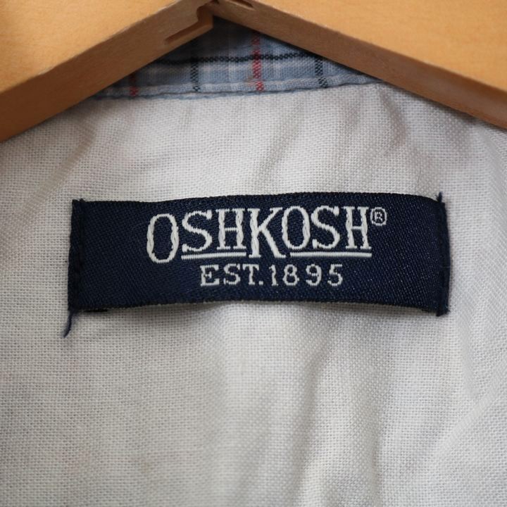 オシュコシュ 半袖シャツ トップス チェック柄 男の子用 100サイズ 青 キッズ 子供服 OSHKOSH_画像3