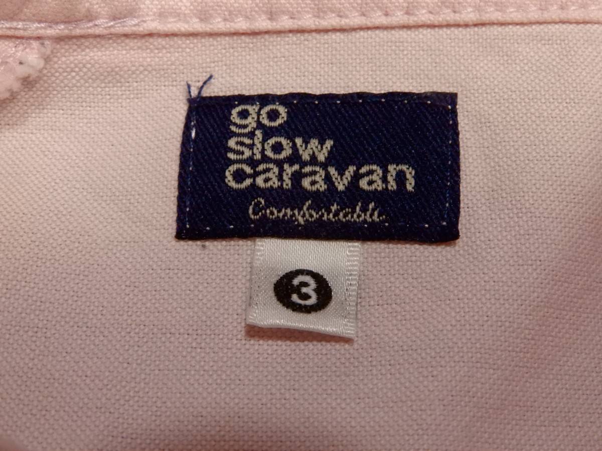 「送料無料」ゴースローキャラバン：go slow caravan♪ピンクに胸刺繍入りオックスフォード地ボタンダウン＊サイズ３_画像8