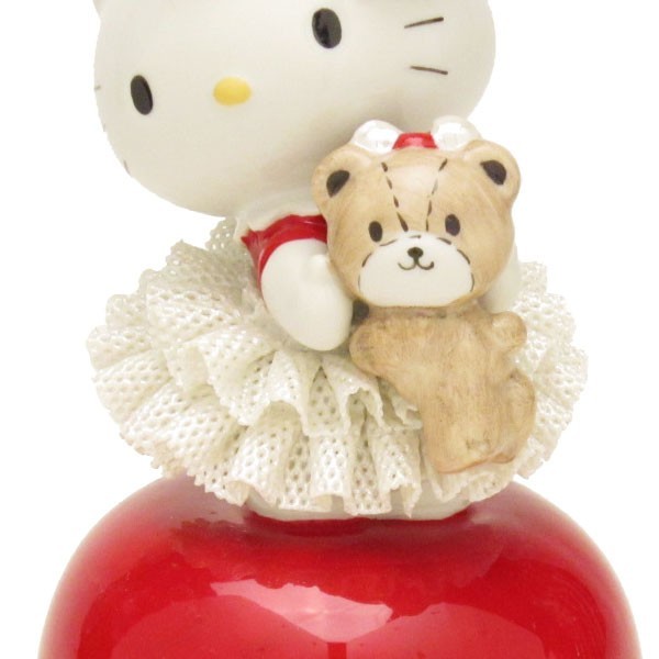 Sanrio サンリオ40周年ハローキティレースドール オルゴール陶器赤フィギュア置物セラミック人形ギフト_画像3