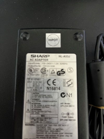 [ used ]SHARP AC adapter NL-A53J