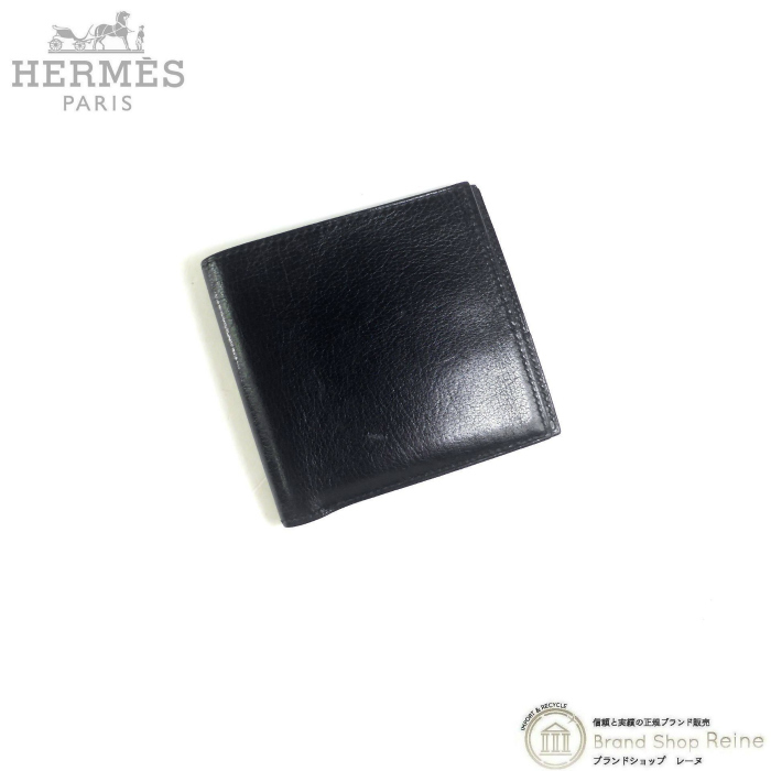 エルメス （HERMES） 二つ折り 財布 札入れ ブラック F刻 ヴィンテージ メンズ（中古）_画像1