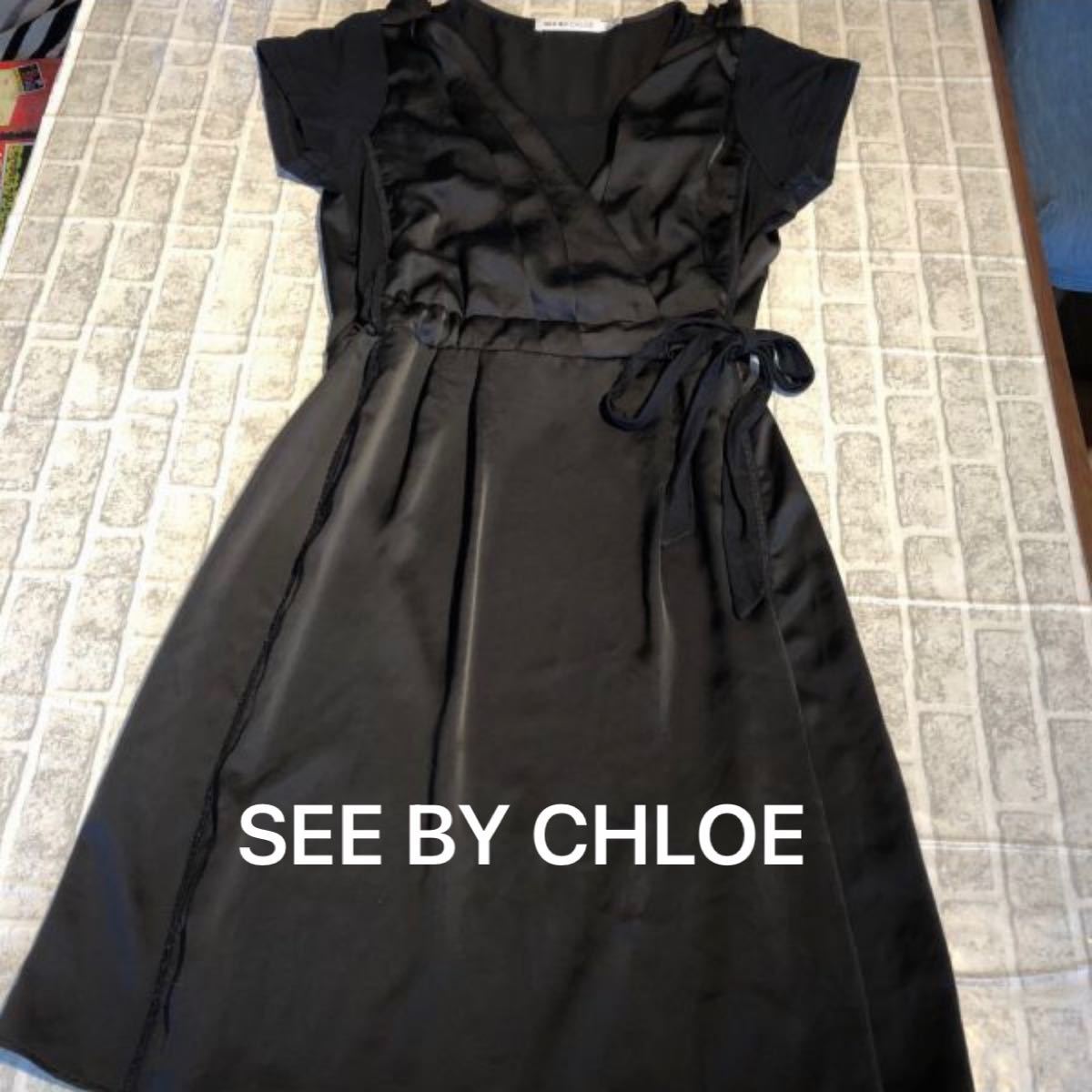 【USED】SEE BY CHLOE クロエ 黒 ワンピース 2次会 パーティー