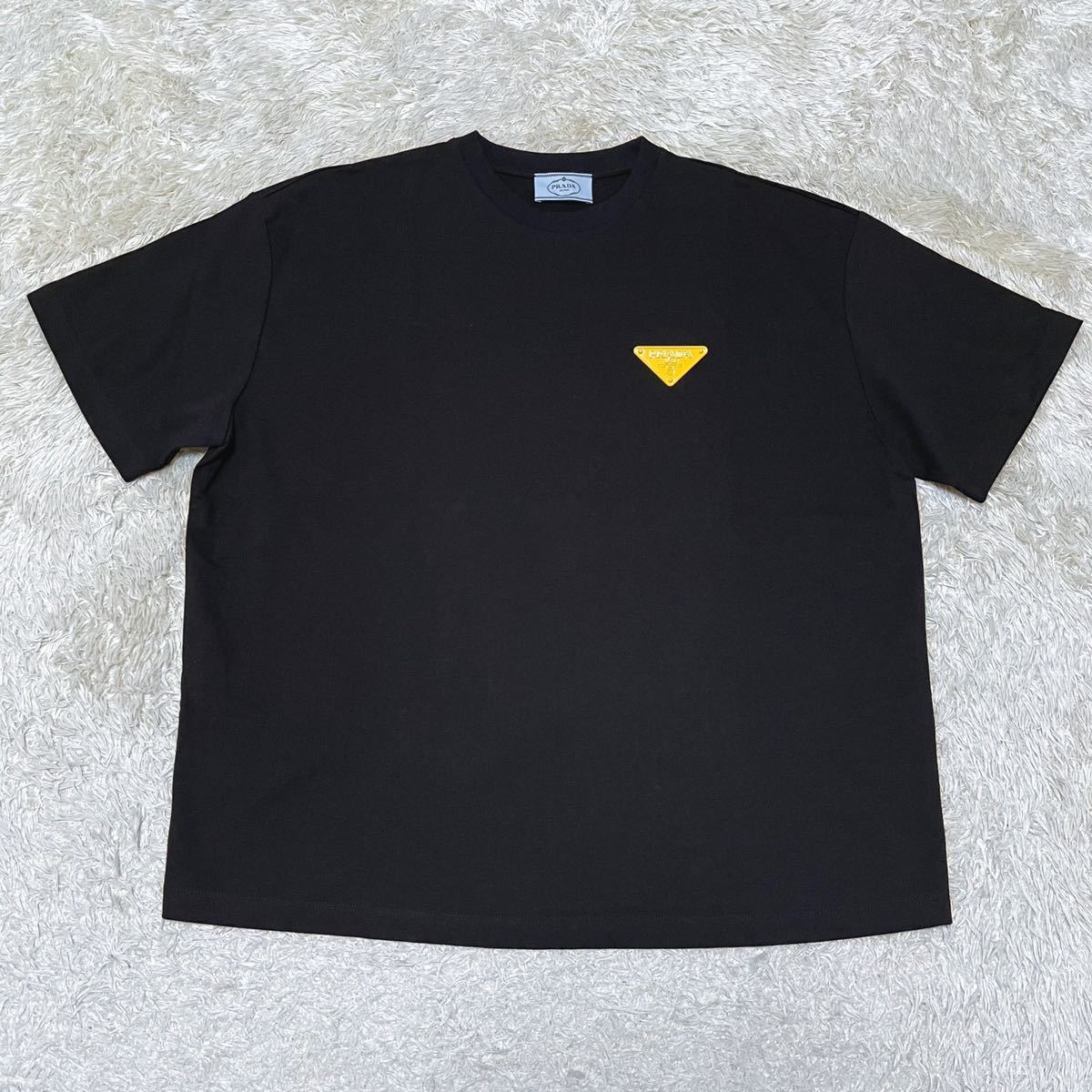 極美品 PRADA プラダ メンズ 三角ロゴ パッチ Tシャツ オーバーサイズ