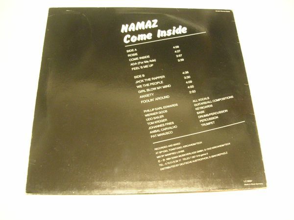 ●EURO JAZZ FUSION LP●NAMAZ / COME INSIDE_画像2