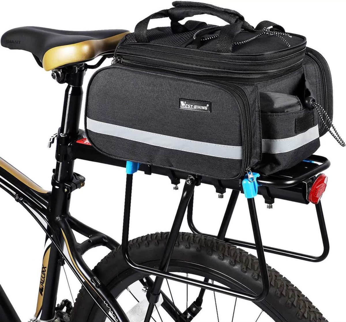 [ включая доставку ] велосипед отражающий лента rider задний сумка повышение возможность черный чёрный большая вместимость [088]D917