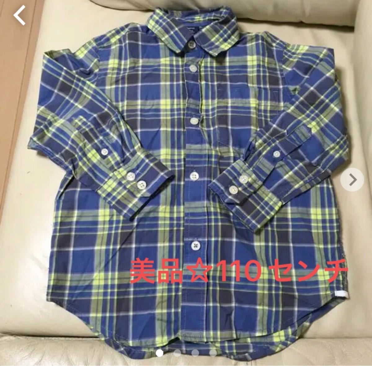 お値下げ！美品☆GAP KIDS ギャップキッズ　可愛いチェック柄シャツ 110センチ　4.5歳用