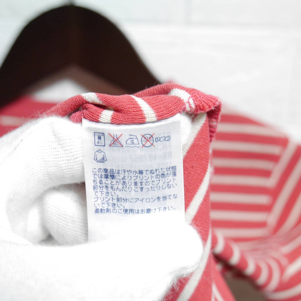 A503 ◇ mont‐bell | モンベル　半袖シャツ　濃いピンク　中古　サイズ１３０_画像9