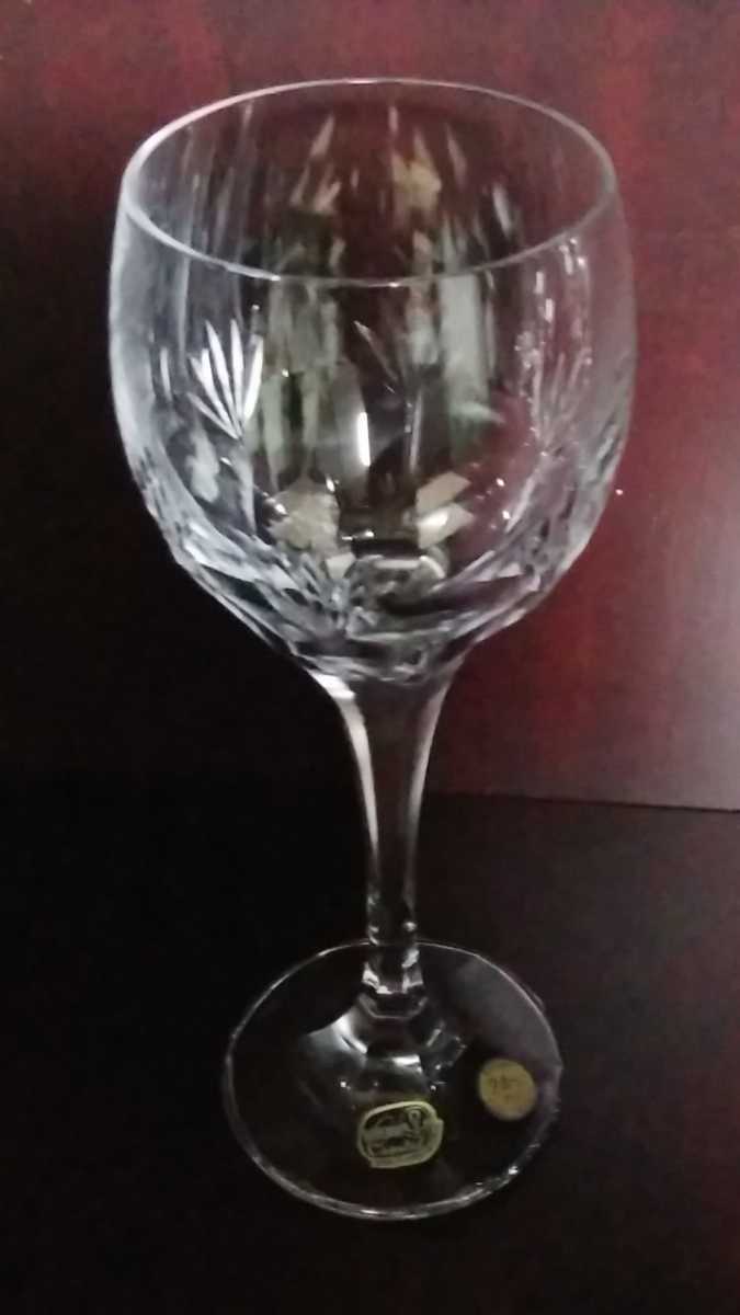 ボヘミアクリスタル クリスタルグラス ワイングラスPbO24% チェコ製 ビンテージ 6個セット_画像4
