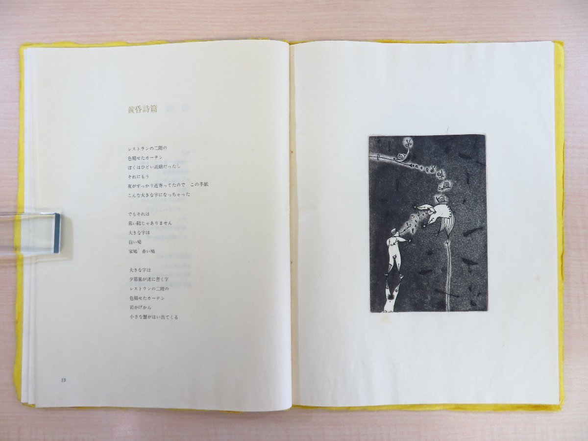 西一知詩 横田稔銅版画『詩画集 大きなドーム』限定50部 1975年草原社刊 横田稔オリジナル銅版画12枚入_画像5