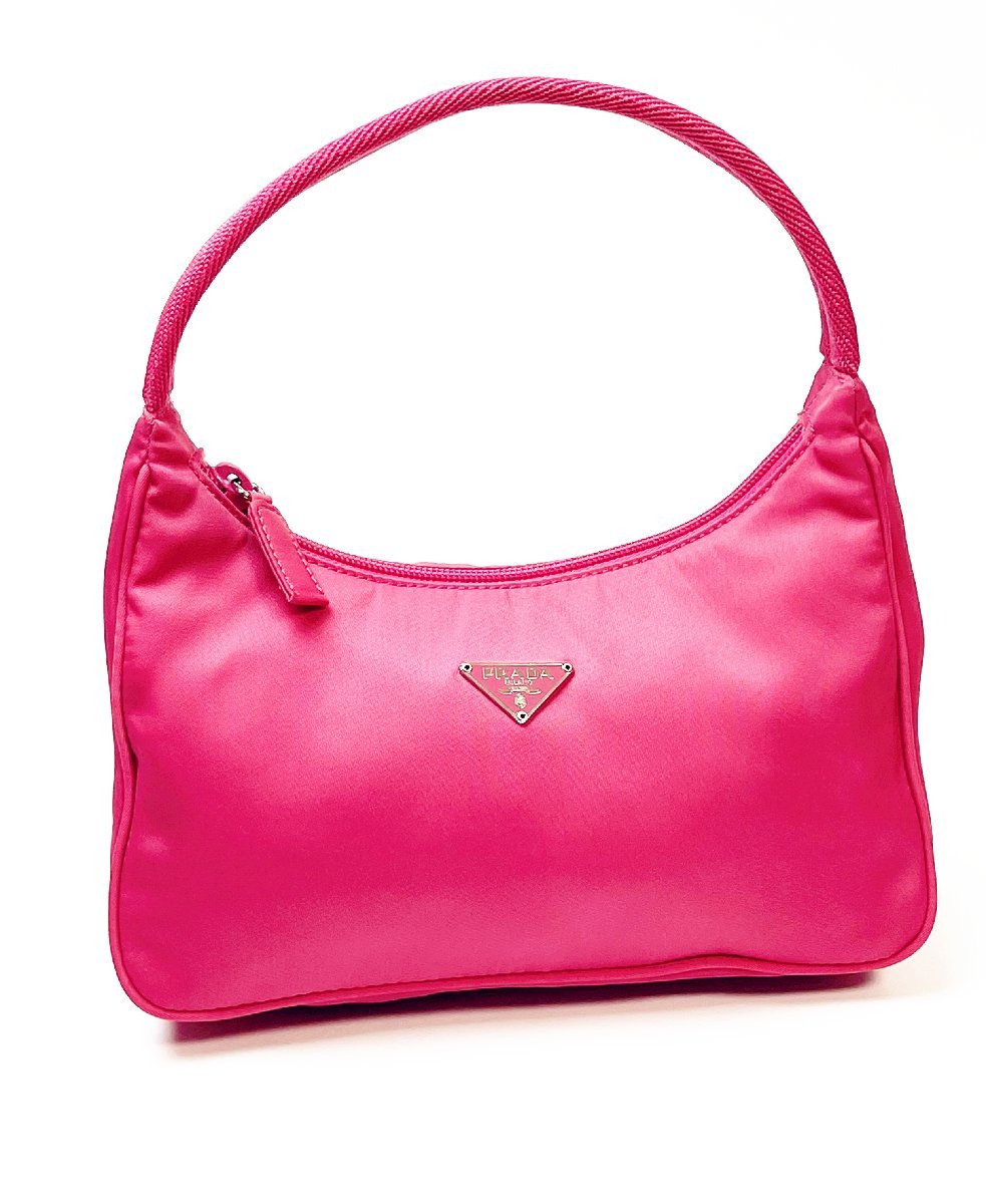 未使用保管品◇本物プラダPRADAヴィンテージVintage三角プレートHOBO