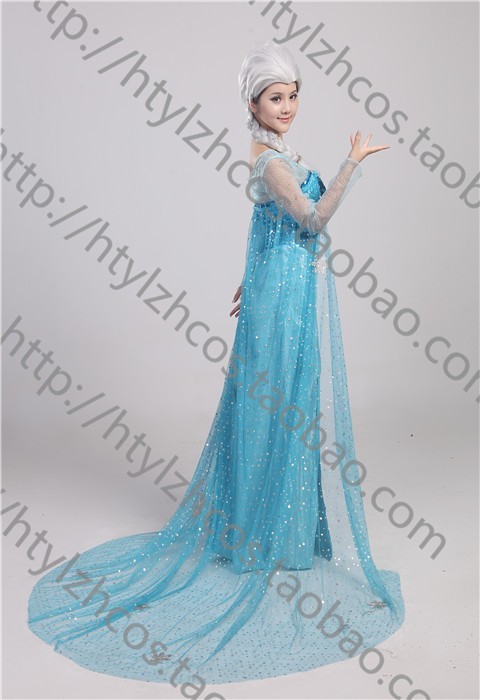 xd122ディズニー Frozen アナと雪の女王 エルサ Elsa プリンセス ワンピース ドレス ハロウィン コスプレ衣装_画像2