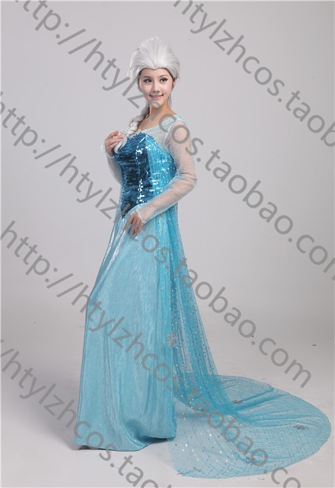xd122ディズニー Frozen アナと雪の女王 エルサ Elsa プリンセス ワンピース ドレス ハロウィン コスプレ衣装_画像3