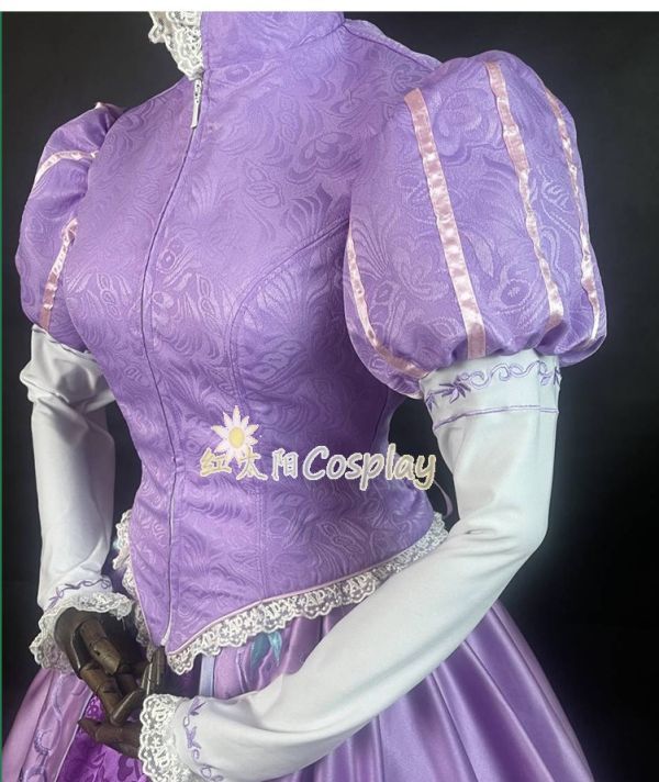 xd112ディズニー 塔の上のラプンツェル Rapunzel ラプンツェル プリンセス ワンピース ドレス コスプレ衣装_画像3