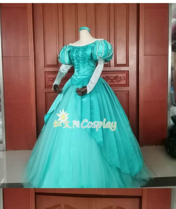 xd197ディズニー 人魚姫 Ariel アリエル プリンセス ワンピース ドレス ハロウィン イベント仮装 コスプレ衣装_画像4